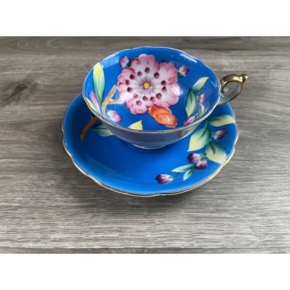 Occupied Japan Other - Teacup and Saucer Blue and White Floral Made in Occupied Japan